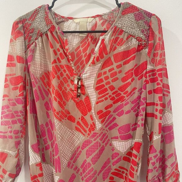 Banana Republic Gathered Waist & Arms Sheer 3/4 Sleeve Shirt Blouse Size Small S - Picture 5 of 10
